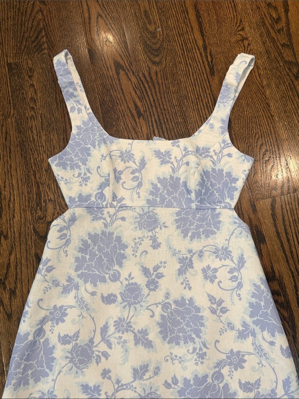 ZIMMERMANN Postcard Blue Floral Shoulder Tie Midi Dress Size 1 / US 6 / M - Picture 5 of 14